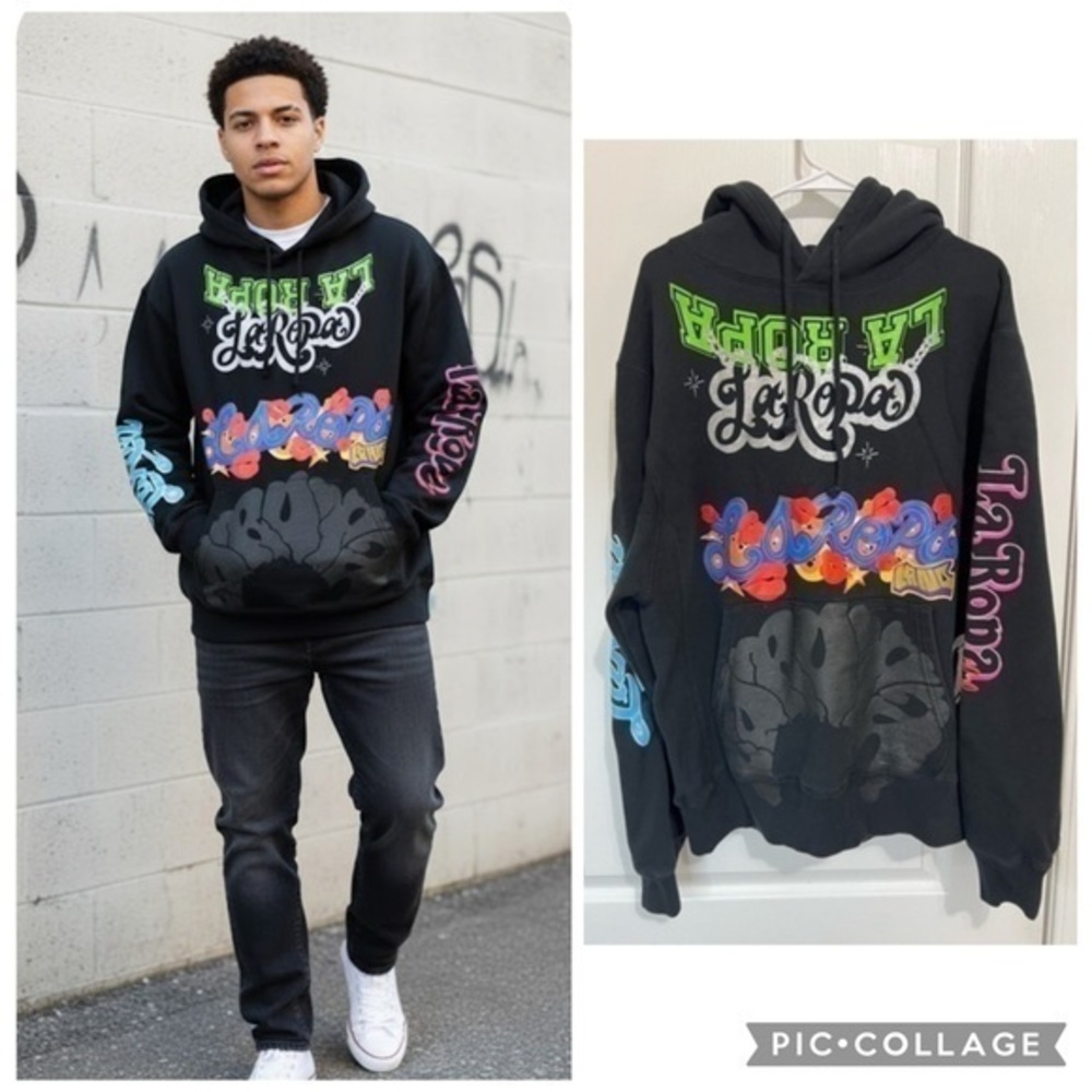 LaRopa Life Dark Green Hoodie Streetwear Size L
